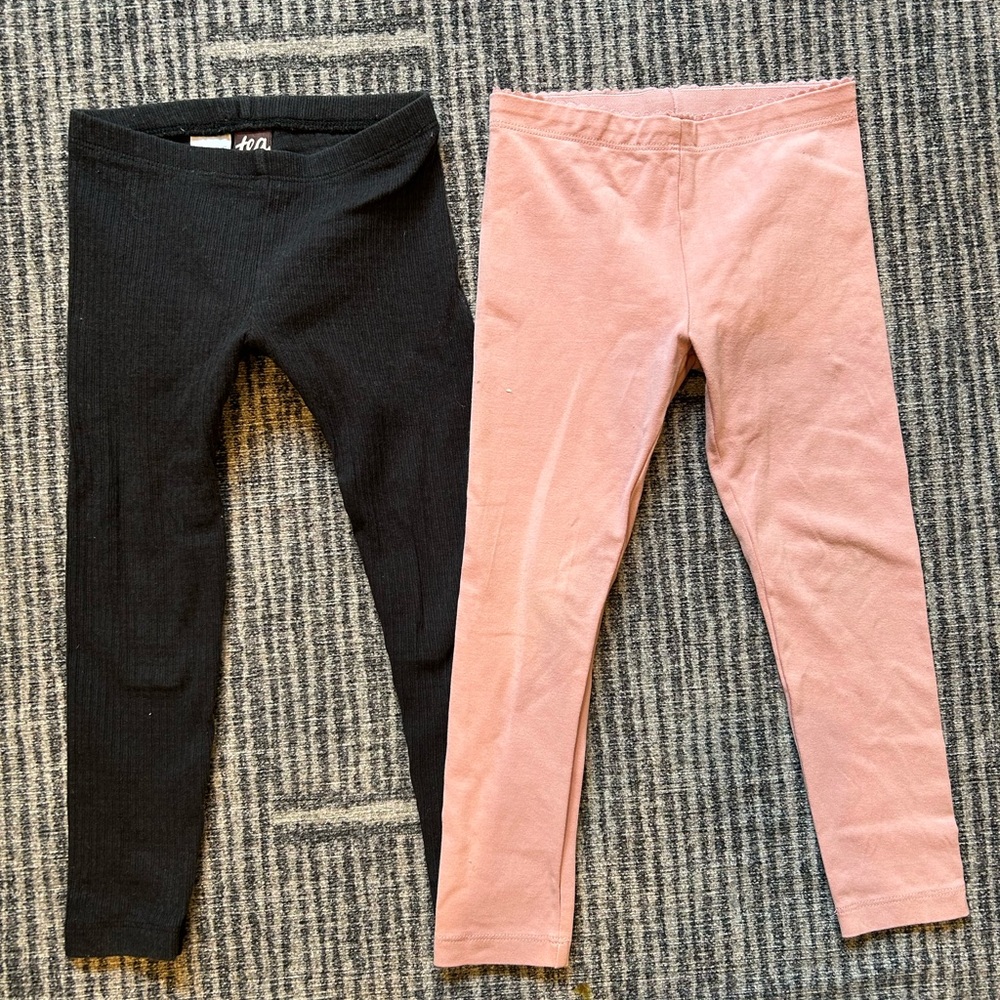 Tea Collection Kids Black and Pink Leggings Bundle